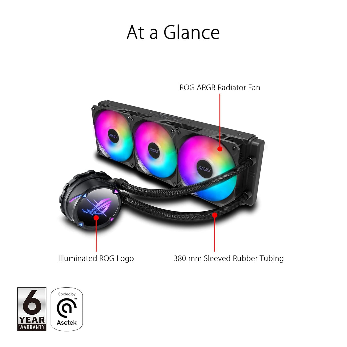 Asus ROG Strix LC II 360 ARGB 360mm AiO Liquid CPU Cooler - Black