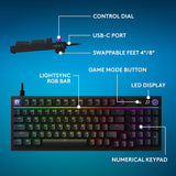 لوحة مفاتيح الألعاب الميكانيكية السلكية  لوجيتك G316 X 98%  بمفاتيح لمسية وتصميم أمريكي - أسود