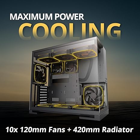 PCケース(自作PC用) Geometric Future Model 5 BLACK Geometric Future Model 5 ATX Mid Tower Case 5 Fans - Black/Grey