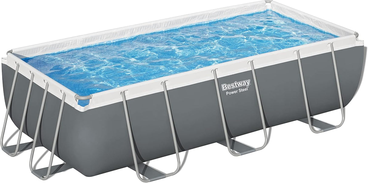 BESTWAY 4.04M X 2.01M X 1.00M RECTANGULAR POOL SET (Pool, Filter Pump(220-240V), Ladder, Chemconnect Dispenser, Compatible with Cartridge 58094(Ⅱ)220-240V)  56441 (Installation Not Included)