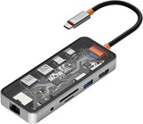 محطة إرساء موسيل 10 في 1 USB-C | شحن سريع بقدرة 100 واط | HDMI بدقة 4K 60 هرتز، RJ45، USB، SD/TF، ​​صوت | متوافقة مع MacBook و iPad