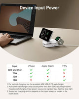 Anker MagGo Wireless Charging Station (3-in-1, Foldable Pad) with Adapter and Cable -Black