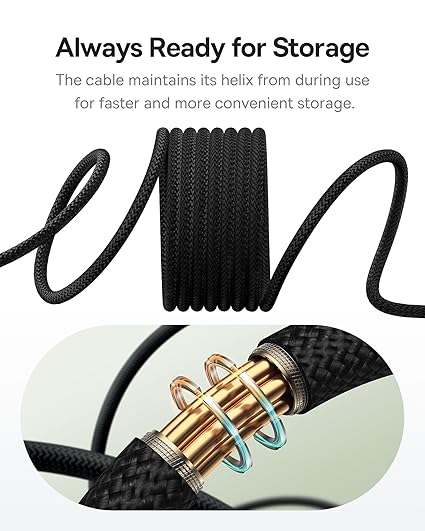 كابل Baseus Tungsten Gold الشحن المغناطيسي USB-C إلى USB-C 100 واط 1 متر - أسود