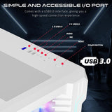 GameOn Emperor Arctic || Series 7FAN Mid Tower Gaming Case - White