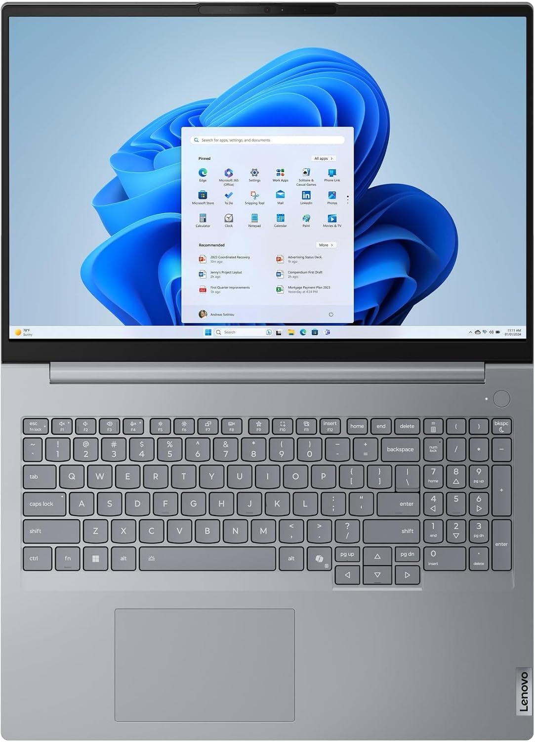 Lenovo ThinkBook 16 G8 IAL Intel Core Ultra 9 185H 16C/ 16" WUXGA/ 16GB DDR5 RAM/ 512GB M.2 NVMe SSD/ Integrated Intel Arc Graphics/DOS/Eng-Arb/1YW/Arctic Grey