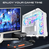 GameOn Emperor Arctic || Series 7FAN Mid Tower Gaming Case - White