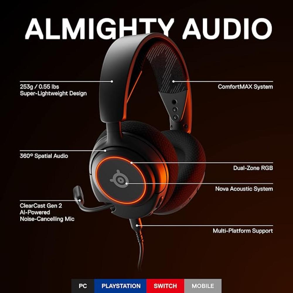 SteelSeries Arctis Nova 3 Type C Wired Gaming Headset - Black SS-61631