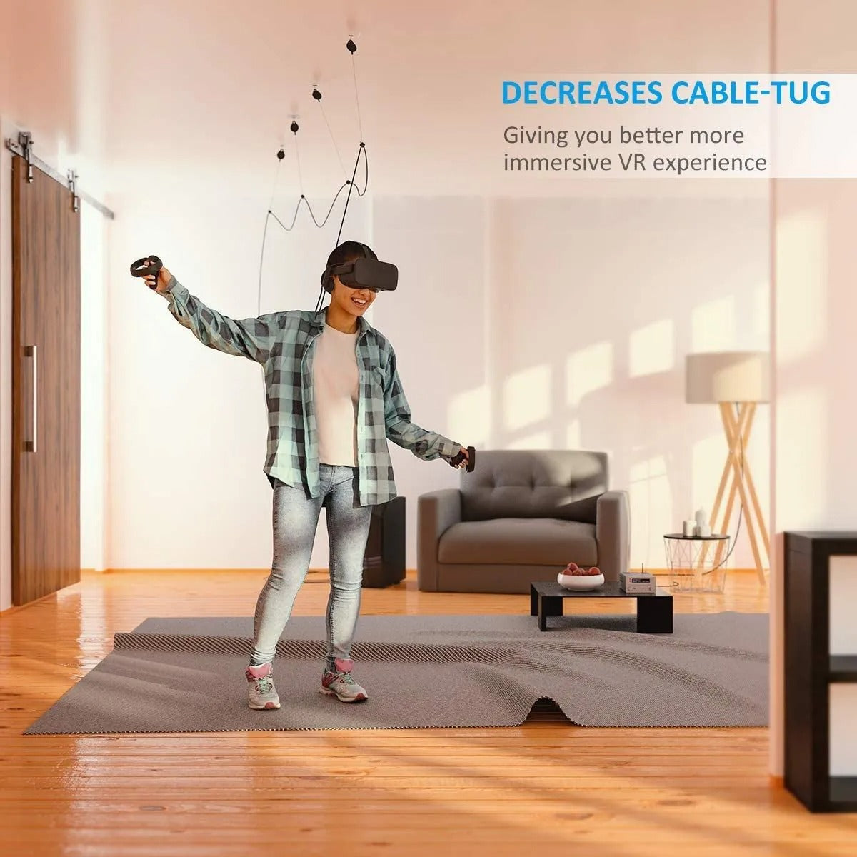 نظام إدارة كابلات VR الصامت بنظام البكرات