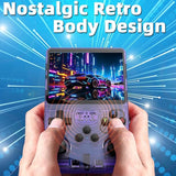 R36S Retro Handheld Video Game Console 3.5 Inch 64GB - Transparent Blue