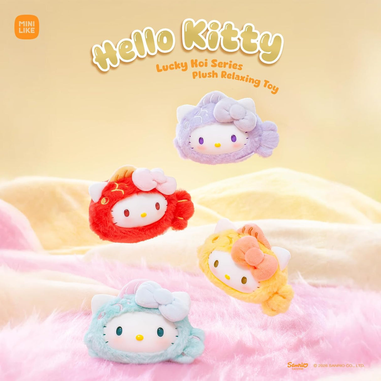Hello Kitty Lucky Koi Series Plush Relaxing Toy (Blind Box) - 25MR-009