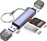 قارئ بطاقات SD متعدد الوظائف من موسيل، يدعم USB 3.0 وUSB-C OTG | محول ثنائي الفتحة بسرعة 5 جيجابت في الثانية لأجهزة Mac وWindows