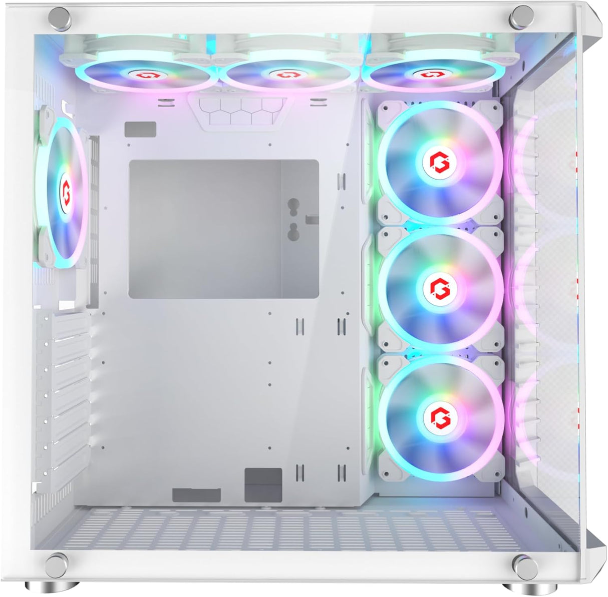 GameOn Emperor Arctic || Series 7FAN Mid Tower Gaming Case - White