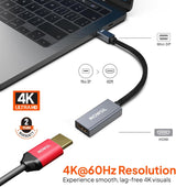 Mowsil Mini DisplayPort to HDMI Adapter – 4K@60Hz, Gold-Plated, Plug & Play for MacBook, PC & TV