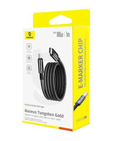 كابل Baseus Tungsten Gold الشحن المغناطيسي USB-C إلى USB-C 100 واط 1 متر - أسود