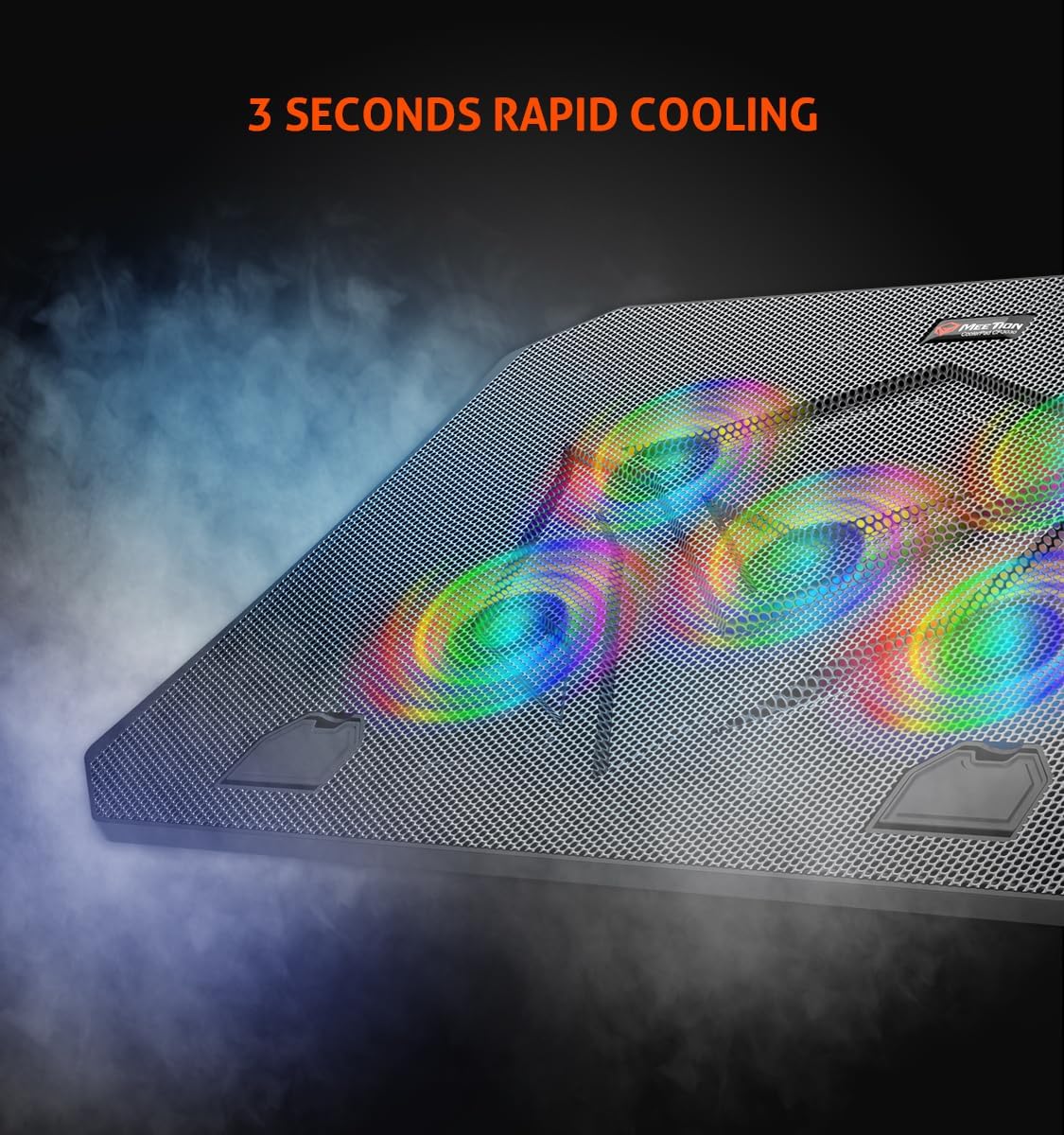 Meetion Laptop Cooler Pad MT-CP3030 Compatible from 9 to 15.6" - Black
