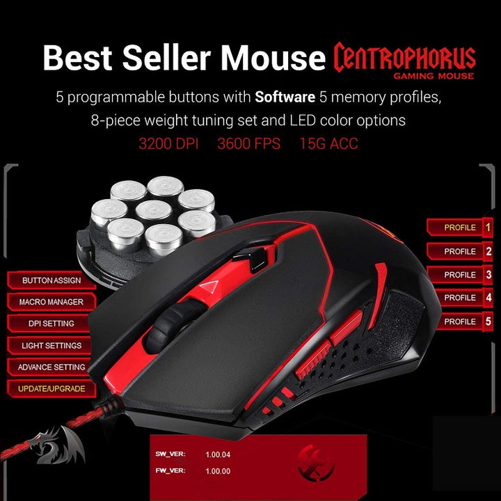 Redragon S101 PC Gaming Keyboard and Mouse Combo, Mousepad, Headset with Mic