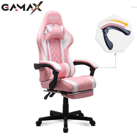 Gamax Gaming Chair Model 1-LT001L with Linkage Function Armrest & Retactable Footrest