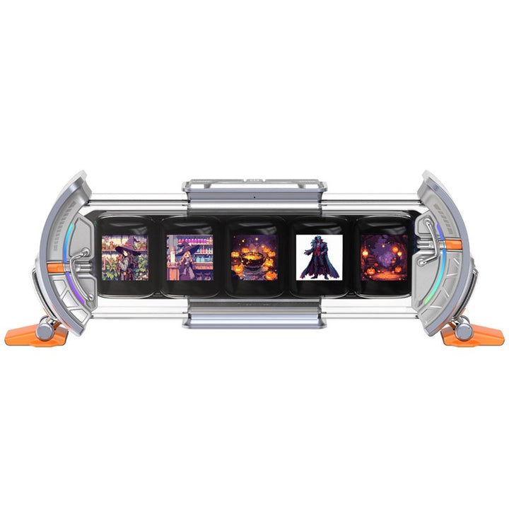 Divoom Times Gate Pixel Art Informative Cyberpunk Digital Clock Display - Silver