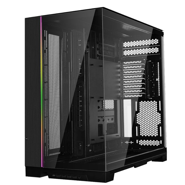 كيس LIAN LI O11 Dynamic EVO XL RGB – فل تاور زجاج حراري – أسود (بدون مراوح)