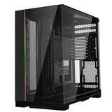 كيس LIAN LI O11 Dynamic EVO XL RGB – فل تاور زجاج حراري – أسود (بدون مراوح)