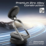 Promate Versatile Ultra-Thin Cradleless 15W MagSafe Compatible Wireless Car Charger  Detachable base  - Black