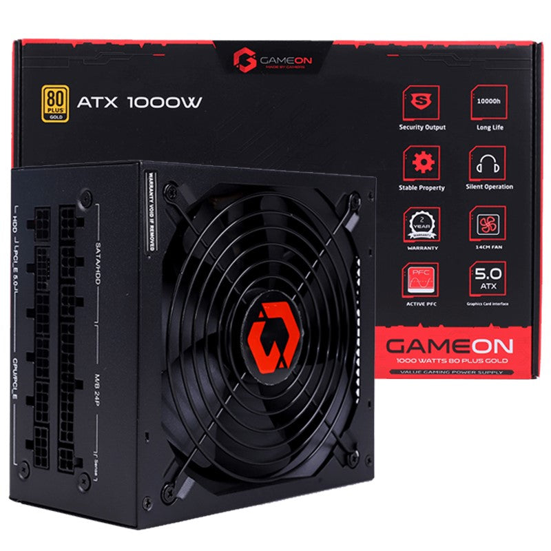 GameOn psw spy2 1000 Watts 80 Plus Gold Value Gaming Power Supply - Black