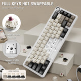 ATTACK SHARK X66 60% Wireless Mechanical Keyboard with Side Printed PBT Keycaps - Cheese White (Arabic)