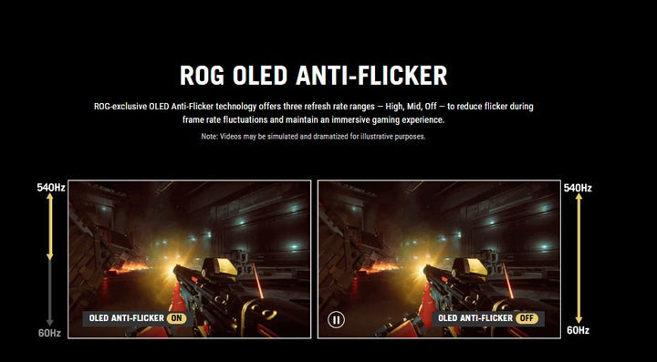 Asus ROG Swift OLED PG27AQWP-G EDITION 20 27" Dual Mode (QHD 540Hz OR FHD 720HZ) Response time 0.02ms, HDMI 2.1, Neo Proximity Sensor Flat Gaming Monitor - Black  90LM0CF0-B02971