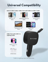 RAVPower RP-VC1021 PD60W 3-Port  Car Charger black - RP-VC1021
