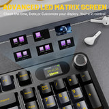 ATTACK SHARK X98PRO 99 Keys Tri-Mode Gaming Keyboard with LED Color Display & Number Pad - Black Star Blueberry switch (Arabic)