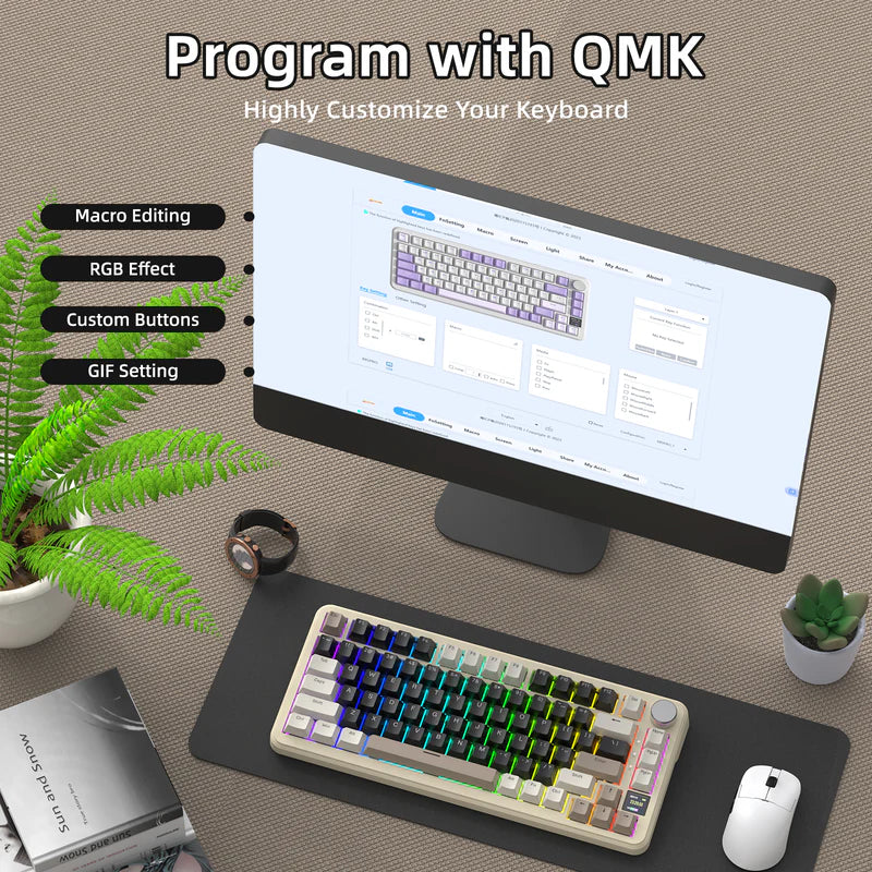 لوحة مفاتيح ميكانيكية ATTACK SHARK X85PRO بنظام Tri-mode مع هيكل Gasket - 75%