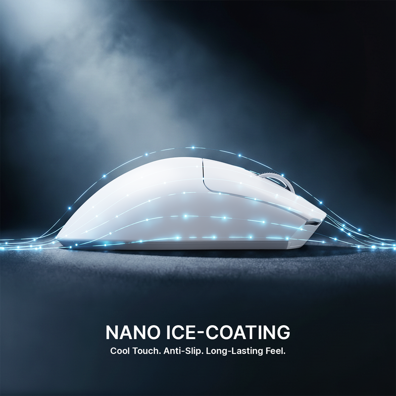 ATTACK SHARK V8 Ultra-Light Ergonomic Right-handed Ergonomic Wireless Gaming Mouse up to 42000 DPI - White