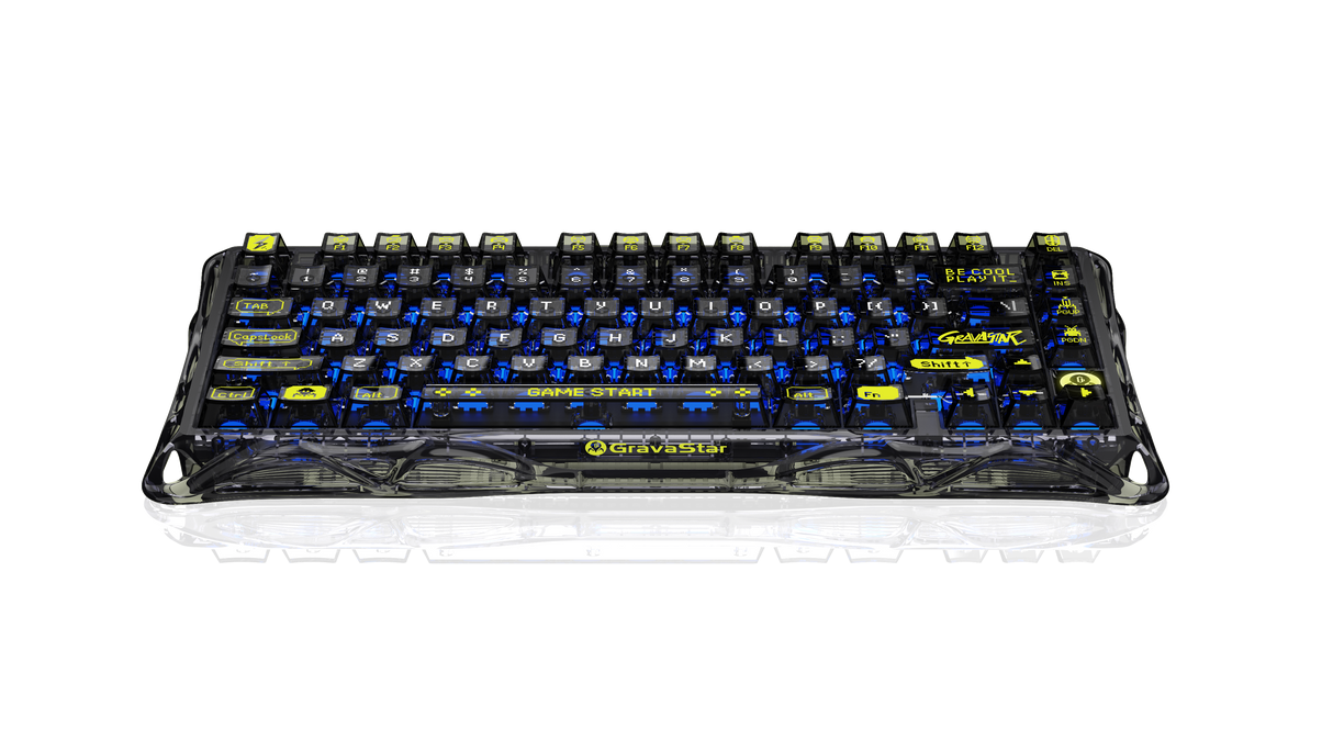 GravaStar Mercury K1 Lite 75% Wireless Mechanical Gaming Keyboard - Transparent Black