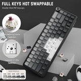 لوحة مفاتيح ميكانيكية لاسلكية ATTACK SHARK X66 60% مع أغطية مفاتيح PBT مطبوعة جانبيًا - Gradient Black Moon Light