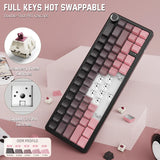 ATTACK SHARK X66 60% Wireless Mechanical Keyboard with Side Printed PBT Keycaps - Pink Blackberry