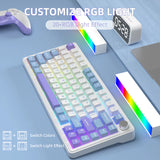 ATTACK SHARK X85 Tri-Mode 75% Gasket mounted Mechanical Keyboard - White Purple Jade Switch (Arabic)