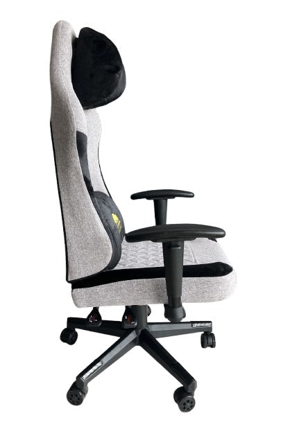 Gaming Chair With Molded Headrest Up & Down - Fabric  Black /Gray by Black Bull - UMGC101G