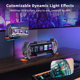 Divoom Times Gate Pixel Art Informative Cyberpunk Digital Clock Display - Silver