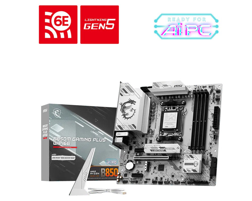 MSI B850M Gaming Plus WiFi 6E, AI mATX AM5 Motherboard
