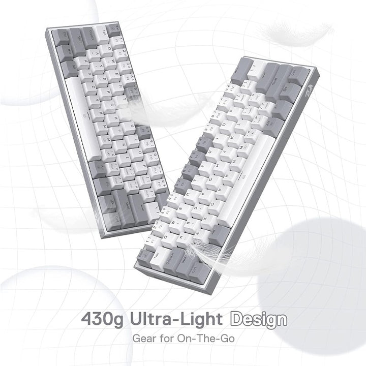 Redragon K617 Fizz 60% Wired RGB Mechanical Gaming Keyboard - White/Grey