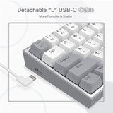 Redragon K617 Fizz 60% Wired RGB Mechanical Gaming Keyboard - White/Grey