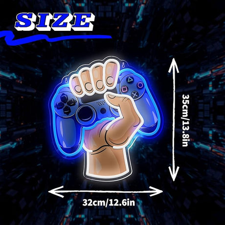 Gaming Neon Sign " hand Joystick Logo "