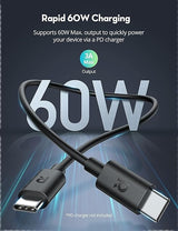 RAVPower RP-CB068 2m Type-C to Tyep-C Cable TPE Black  - RP-CB068