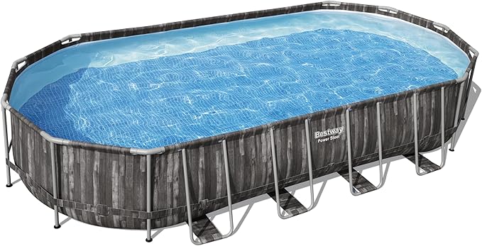 BESTWAY 7.32M X 3.66M X 1.22M OVAL POOL SET (Contents:One Pool, Filter Pump(220-240V), Ladder,Cover, ChemConnect Dispenser, Compatible with Cartridge 58095(IV)220-240V)  5611T (Installation Not Included)