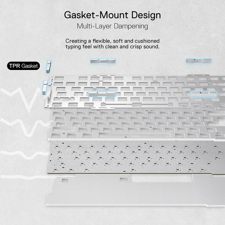 Redragon K649 ELF PRO 78% 3-Mode RGB Mechanical Keyboard - Transparent