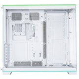 كيس LIAN LI O11D EVO RGB E-ATX متوسط الحجم لتجميعات الألعاب – أبيض (بدون مراوح)