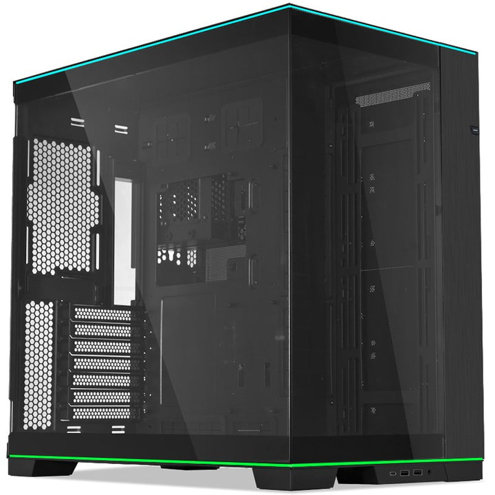كيس LIAN LI O11D EVO RGB E-ATX متوسط الحجم لتجميعات الألعاب – أسود (بدون مراوح)