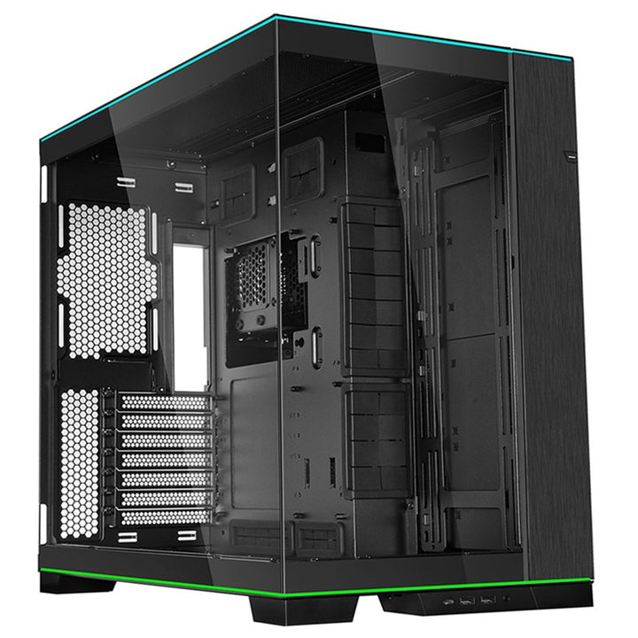 كيس LIAN LI O11D EVO RGB E-ATX متوسط الحجم لتجميعات الألعاب – أسود (بدون مراوح)