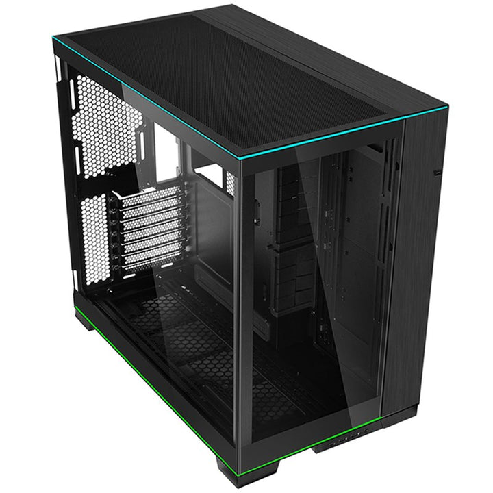 كيس LIAN LI O11D EVO RGB E-ATX متوسط الحجم لتجميعات الألعاب – أسود (بدون مراوح)