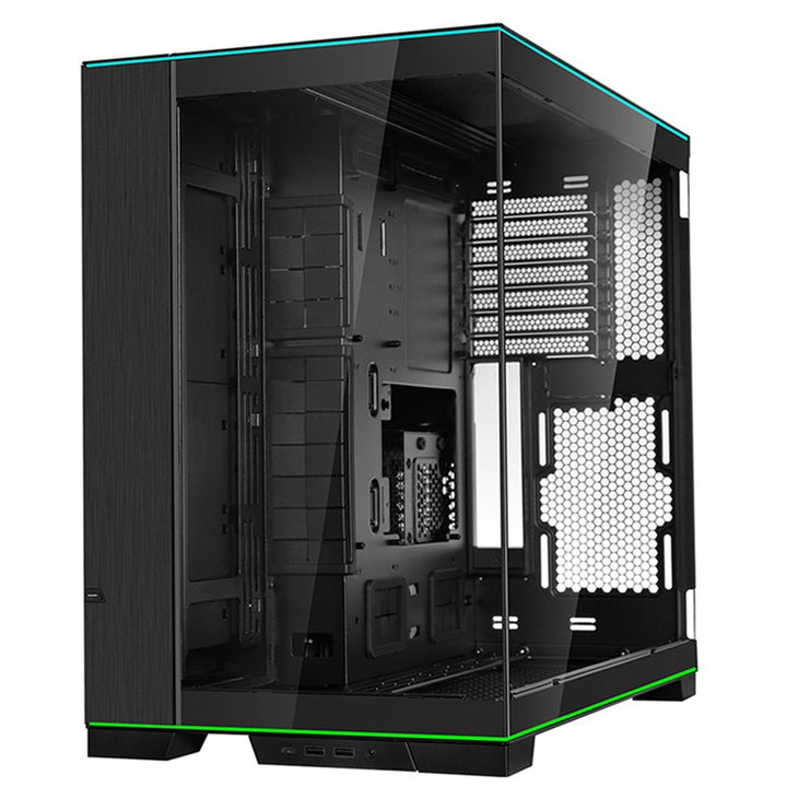 كيس LIAN LI O11D EVO RGB E-ATX متوسط الحجم لتجميعات الألعاب – أسود (بدون مراوح)